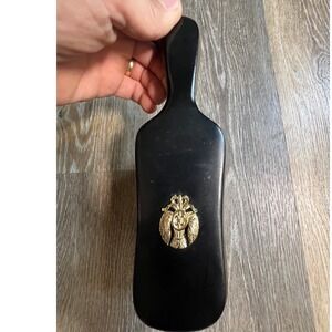 Vintage Clothes Brush Unisex OS Black Wood Gold Eagle Crest West Germany
